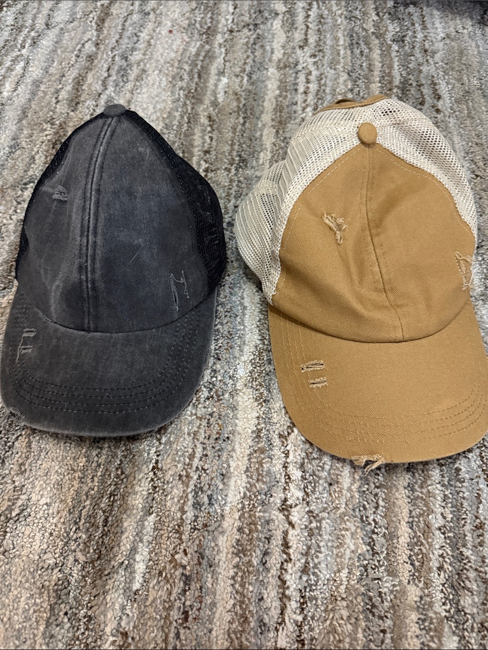 Maurices set of two trucker style ponytail baseball caps